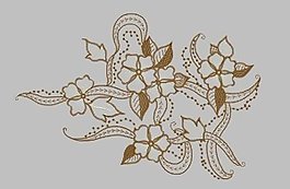 繡花 植物花卉 色彩 灰色 褐色 免費(fèi)素材