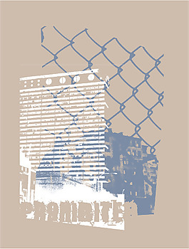 印花矢量圖 建筑 平房 色彩 灰色 免費(fèi)素材