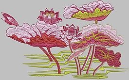 绣花 植物花卉 色彩 灰色 粉红色 免费素材