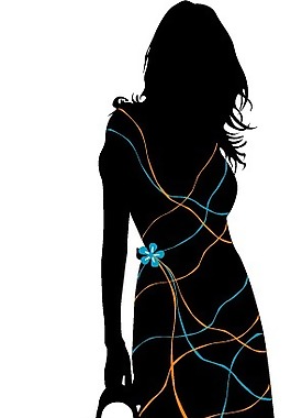 印花矢量圖 人物 女人 色彩 黑白色 免費(fèi)素材