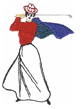 繡花 女人 高爾夫 運(yùn)動(dòng)元素 免費(fèi)素材
