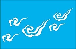 印花矢量圖 色彩 寶石藍(lán)色 白色 云 免費(fèi)素材