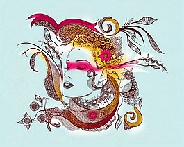 位圖 人物 女人 色彩 藍色 免費素材
