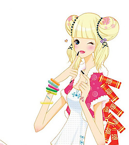 位圖 插畫 卡通插畫 卡通人物 少女 免費素材