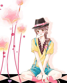 位圖 插畫 卡通插畫 卡通人物 少女 免費素材