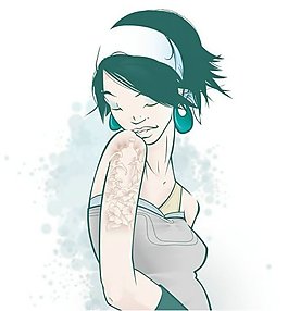 位圖 人物 女人 墨跡 墨點 免費素材