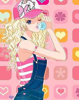 位圖 插畫 卡通插畫 卡通人物 少女 免費素材