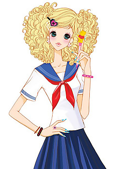 位圖 插畫 卡通插畫 卡通人物 少女 免費素材