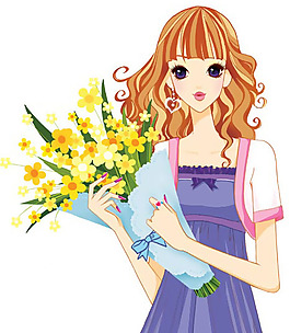 位圖 插畫 卡通插畫 卡通人物 少女 免費素材