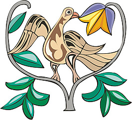 印花矢量圖 動(dòng)物 鳥類 樹 色彩 免費(fèi)素材