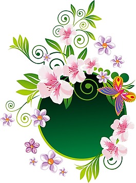 印花矢量圖 優(yōu)雅植物 花朵 草 色彩 免費(fèi)素材