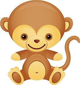 印花矢量圖 可愛卡通 卡通動物 十二生肖 猴子 免費素材