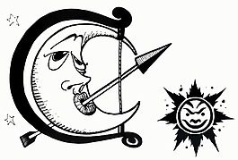 位圖 太陽 月亮 色彩 黑色 免費素材