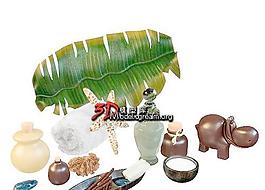 小裝飾品 海星 芭蕉葉 石頭 瓶子 船 decorative 028