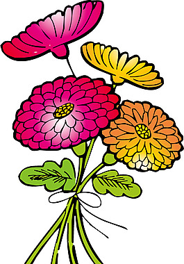 印花矢量圖 植物 花 雛菊 色彩 免費素材