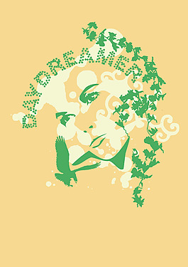 印花矢量圖 人物 女人 植物 色彩 免費(fèi)素材