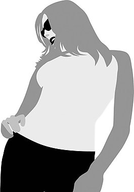 印花矢量圖 人物 女人 色彩 灰色 免費素材