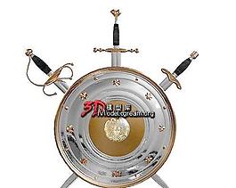 小裝飾品 騎士盾 騎士劍 decorative 016