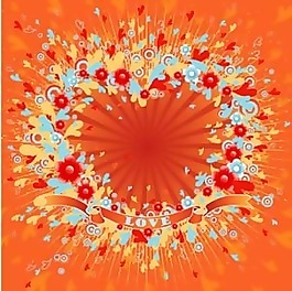 印花矢量圖 樹 花 色彩 五顏六色 免費素材