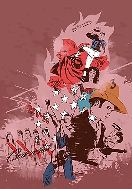 位圖 插畫 圖案概括 色彩 紅色 免費素材