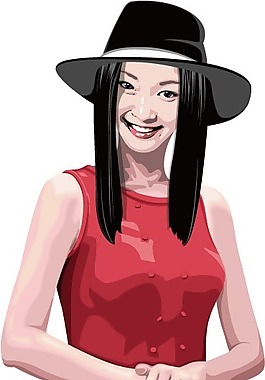 印花矢量圖 人物 女人 色彩 紅色 免費(fèi)素材