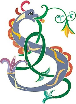 印花矢量圖 動(dòng)物 龍 色彩 紫色 免費(fèi)素材