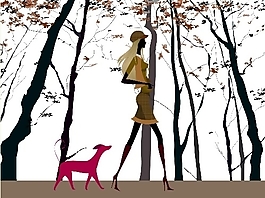 位圖 人物 女人 動物 小狗 免費(fèi)素材