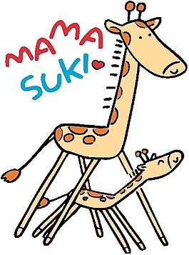 位圖 卡通 長頸鹿 色彩 藍色 免費素材