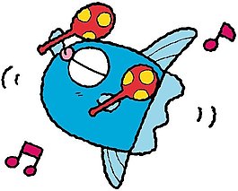 位圖 卡通 小魚 音符 色彩 免費素材