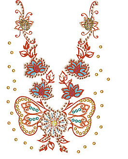 領(lǐng)邊 繡花 花邊 花卉 中東風格 免費素材