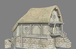 游戲低模 水磨坊 水車 Watermill