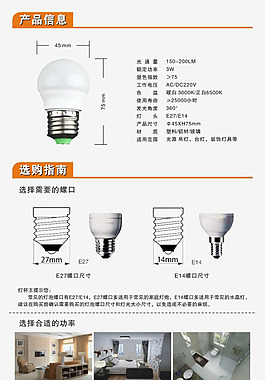 LED燈泡詳情頁