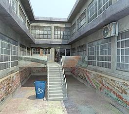 二層樓房小院模型