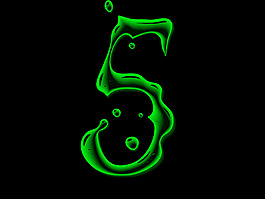 漂亮的水珠数字