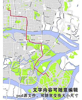 廣州大學城地圖psd圖片
