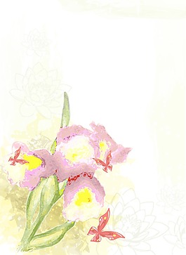 花與蝴蝶矢量插畫背景的垃圾