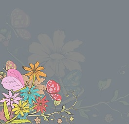 復(fù)古花卉背景矢量