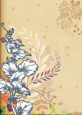 畫花卉背景矢量插畫