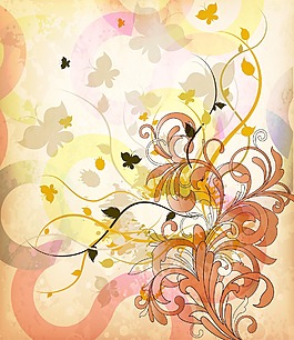 摘要花卉背景矢量