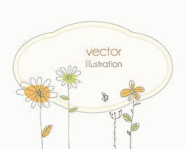 花卉幀矢量插畫