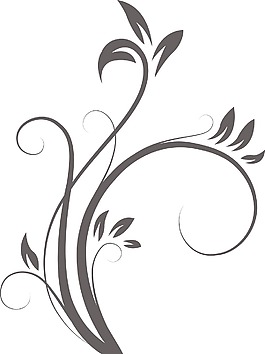 卷曲的花卉元素矢量
