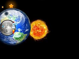 太陽地球月亮衛星運動PPT模板
