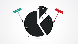 表情元素瘋狂的ppt圖表模板