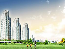 城市高樓風(fēng)景PPT模板
