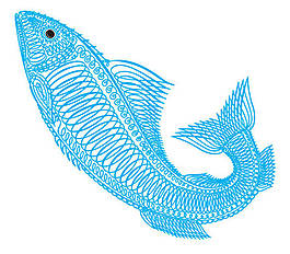 藍色魚鱗結構素材