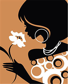 花紋女孩矢量素材