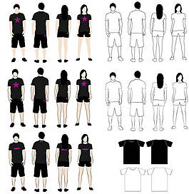 男女運(yùn)動(dòng)服裝矢量素材