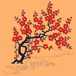 中國古典梅花圖矢量素材