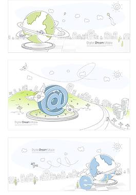 手繪科技插圖
