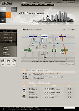 灰色大廈地圖網(wǎng)頁psd模板